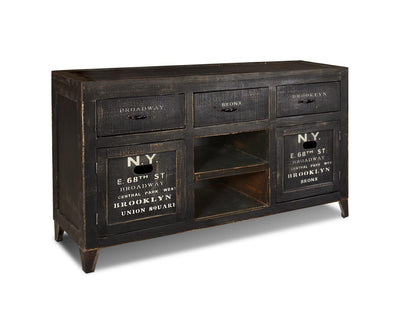 Weathered 5 Drawer Console